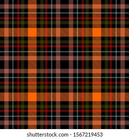 Orange,Brown,Black,Red and Green Tartan Plaid Scottish Seamless Pattern. Texture from tartan, plaid, tablecloths, shirts, clothes, dresses, bedding, blankets and other textile.