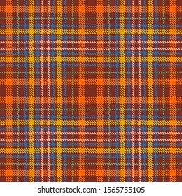 Orange,Brown,Gold,Blue,Pink and Green Tartan Plaid Scottish Seamless Pattern. Texture from tartan, plaid, tablecloths, shirts, clothes, dresses, bedding, blankets and other textile.