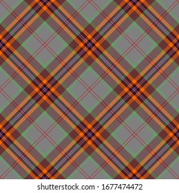 Orange,Brown,Green,Gray and Blue Tartan Plaid Scottish Seamless Pattern. Texture from tartan, plaid, tablecloths, shirts, clothes, dresses, bedding, blankets and other textile.