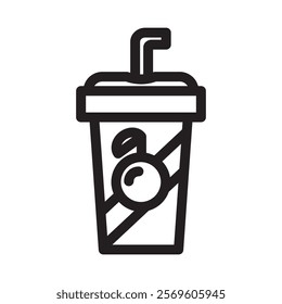 Orange-flavored drink cup icon, perfect for refreshing beverages or fruit-themed designs.