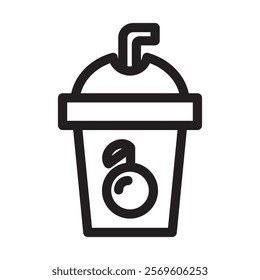 Orange-flavored drink cup icon, perfect for refreshing beverages or fruit-themed designs.