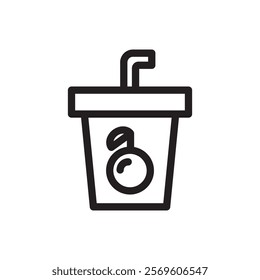 Orange-flavored drink cup icon, perfect for refreshing beverages or fruit-themed designs.