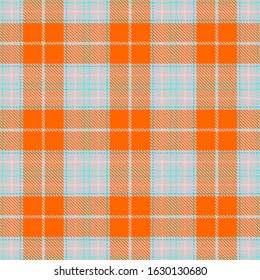 Orange,Gray,Pink and Blue Tartan Plaid Scottish Seamless Pattern. Texture from tartan, plaid, tablecloths, shirts, clothes, dresses, bedding, blankets and other textile.