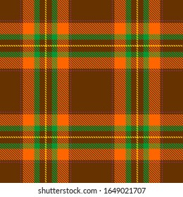 Orange,Green and Brown Tartan Plaid Scottish Seamless Pattern. Texture from tartan, plaid, tablecloths, shirts, clothes, dresses, bedding, blankets and other textile.