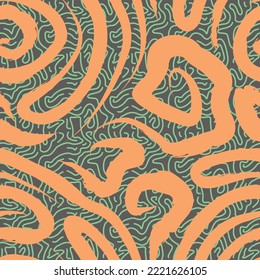 orange-green pattern with thin and wide stripes