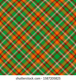Orange,Green,Red and Pink Tartan Plaid Scottish Seamless Pattern. Texture from tartan, plaid, tablecloths, shirts, clothes, dresses, bedding, blankets and other textile.