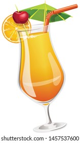 OrangeJuice isolated on white background. illustration vector