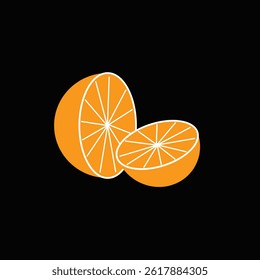 orange,orange slice hand drawn flat vector illustration with white background
