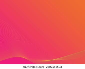 Orange-pink gradient background with dynamics lines free form film 4K contrast