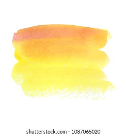 Orange-red abstract watercolor brush strokes painted background. Texture paper. Vector illustration.