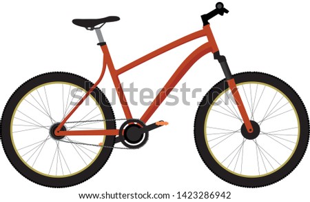 Orange/Red Bicycle vector illustration - Vektör