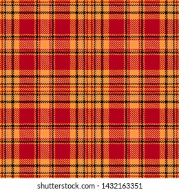 Orange,Red and Black Tartan Plaid Scottish Seamless Pattern. Texture from tartan, plaid, tablecloths, shirts, clothes, dresses, bedding, blankets and other textile.