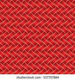 Orange-red color wicker seamless pattern background vector.