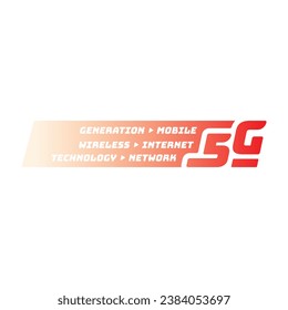 orange-red fast 5G logo. fifth generation mobile internet. 5G logo for next generation, mobile, wireless, internet, technology, network