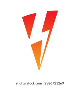 orange-red lightning symbol. lightning symbol