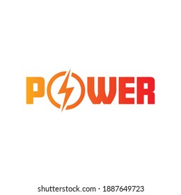 orange-red power logo on a white background. power logo vector