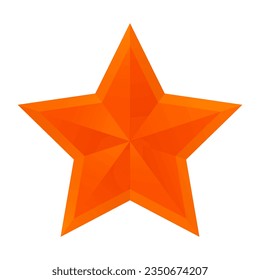 Orange-red star with an outline on a white background. Design, symbol, vector icon.