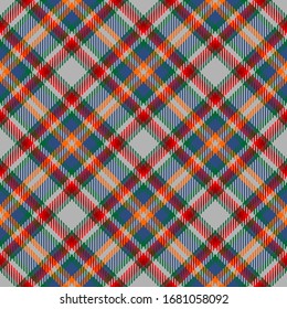 Orange,Red,Blue,Green and Gray Tartan Plaid Scottish Seamless Pattern. Texture from tartan, plaid, tablecloths, shirts, clothes, dresses, bedding, blankets and other textile.