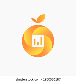 Oranges with a bar chart in them. The logo is fun and looks fresh. Suitable for financial firms, consulting businesses, the internet and other technology companies.