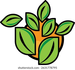 oranges covered with leaves are very cool