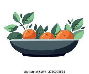 oranges design with leaves over white