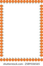 Oranges fruit frame. Tangerine simple sweet fruits vector border. Free space for your text
