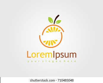 Oranges Fruits Icon Logo
