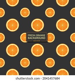 oranges fruits seamless pattern for background. top view of vector illustration.