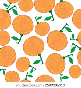 Oranges with grainy textures seamless pattern. Round oranges with grainy texture seamless pattern. It is suitable for decoration, tiles, wrapping, Product, packaging and more.