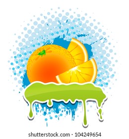 Oranges grunge frame four your text. Vector