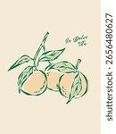 Oranges illustration with an aesthetic quote