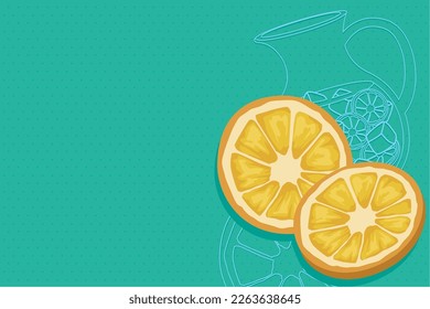 póster de naranjas y bebidas jugosas