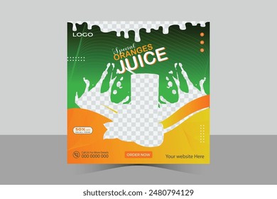 Oranges Juice Social Media Post Design