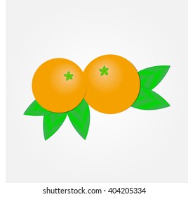 oranges with leaves on a light background