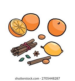 Naranjas y vino caliente Ingredientes