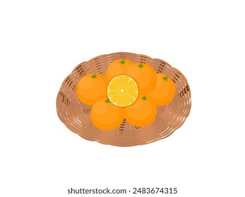 Orangen auf weißem Hintergrund.