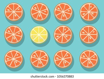 oranges and one lemon vector