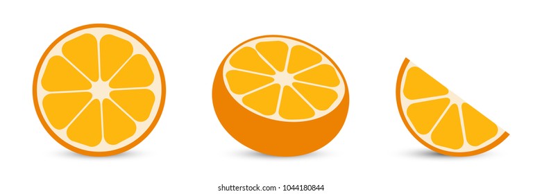 Oranges with orange slice and half orange. Citrus