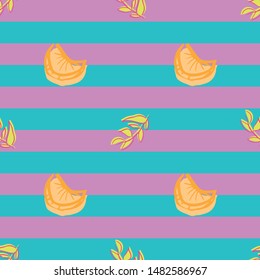 oranges orange vector seamless repeat pattern . Perfect for food illustration, background and textile design