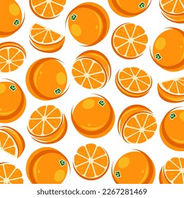 Oranges pattern background set. Collection icons orange. Vector