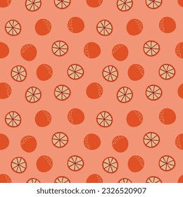 Patrón de naranjas con fondo de naranja en sectores