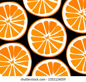 Oranges pattern. Vector illustration