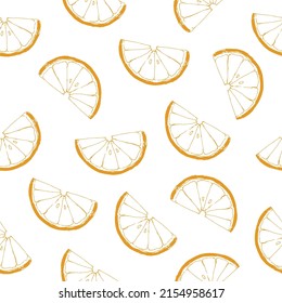 Oranges piece isolated on a white background.