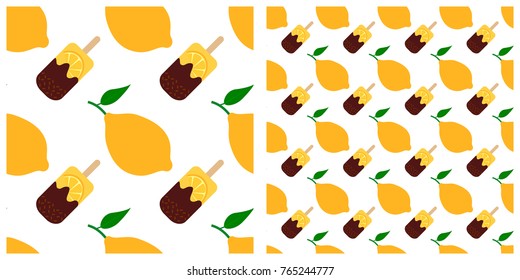 Oranges and products from orange seamless pattern on transparent background