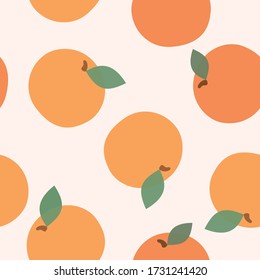 oranges, seamless pattern of orange fruits collection, tangerine, decorative, wallpaper, illustration, vector