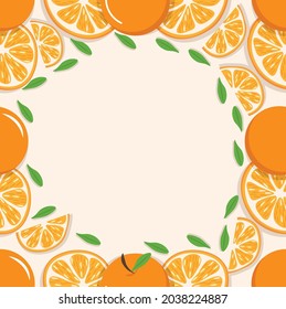 oranges with slice of a oranges fruits seamless pattern