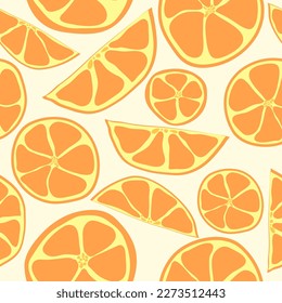 
oranges slices seamless vector fruit pattern. Oranges seamless vector repeat pattern. It is suitable for tiles, design, textile, fabric and much more.