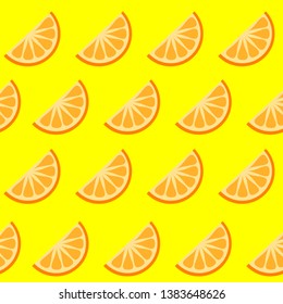Oranges Slices Yellow Fruit Vector Pattern