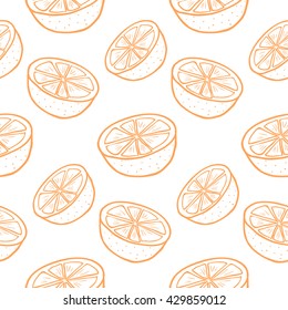 Oranges. Vector seamless pattern