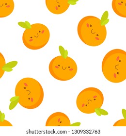 orange.Vector seamless pattern. Endless texture can be used for wallpaper,printing on fabric, paper, scrapbooking.